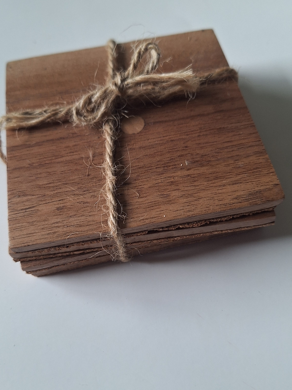 Set of 4 Rustic Wood Coasters - Blackwalnut